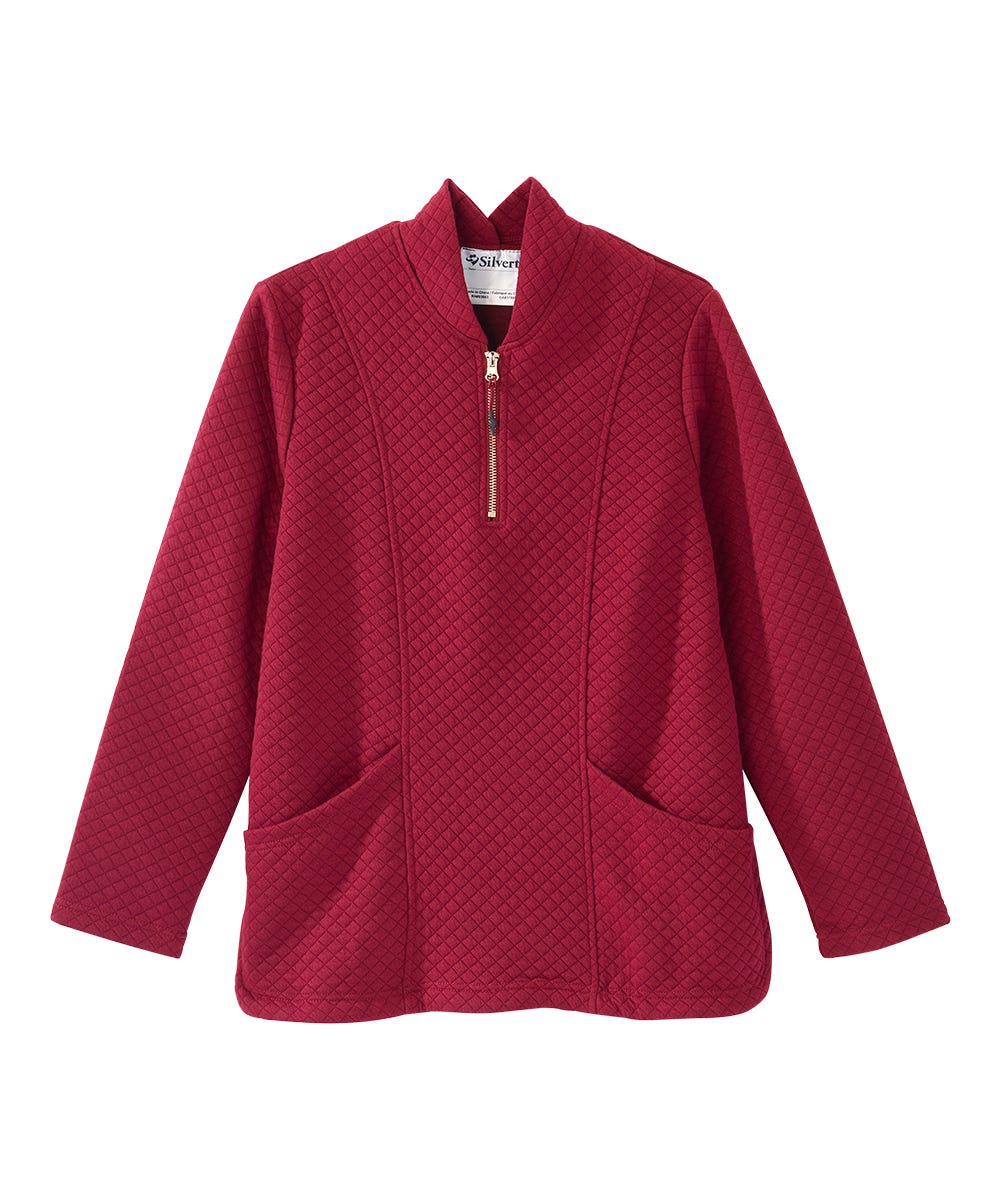 Women's Easy Dressing Open Back Half Zip Track Suit Top - Clearance