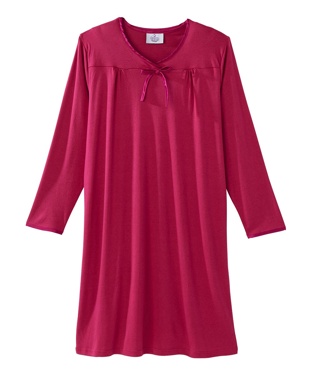 Women's Soft Bow Open Back Nightgown