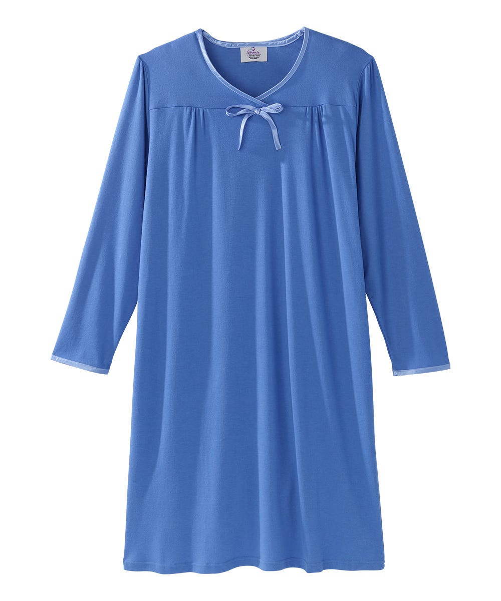 Women's Soft Bow Open Back Nightgown