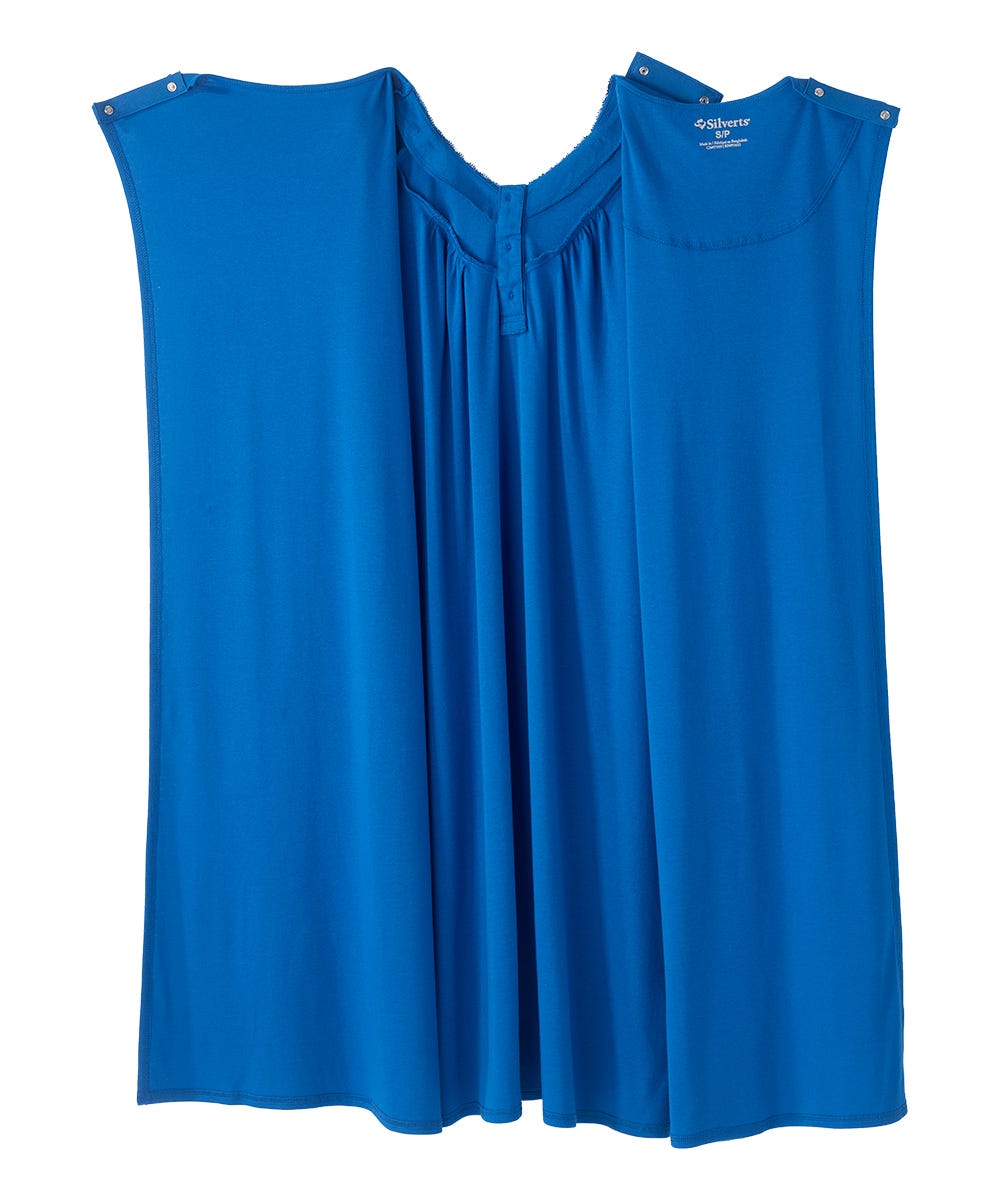Women's No Peek Hospital & Home Care Gown with Lace Neckline - Clearance
