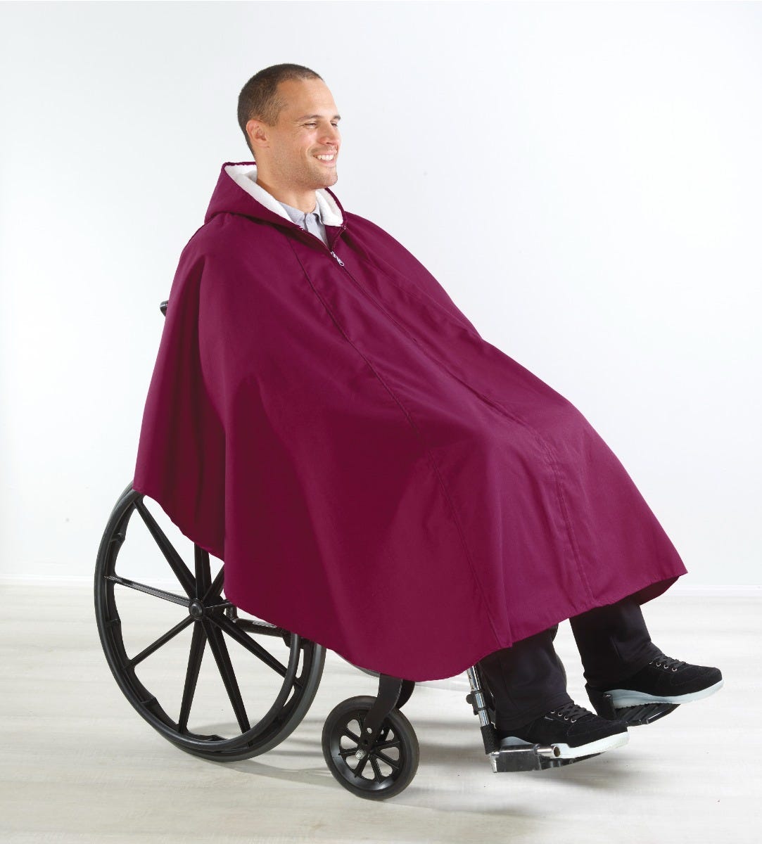 Warm Wheelchair Cape for Women & Men with Hood - Silverts 3