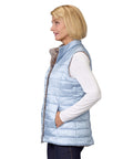Women's Reversible Magnetic Snap Front Puffer Vest - Clearance