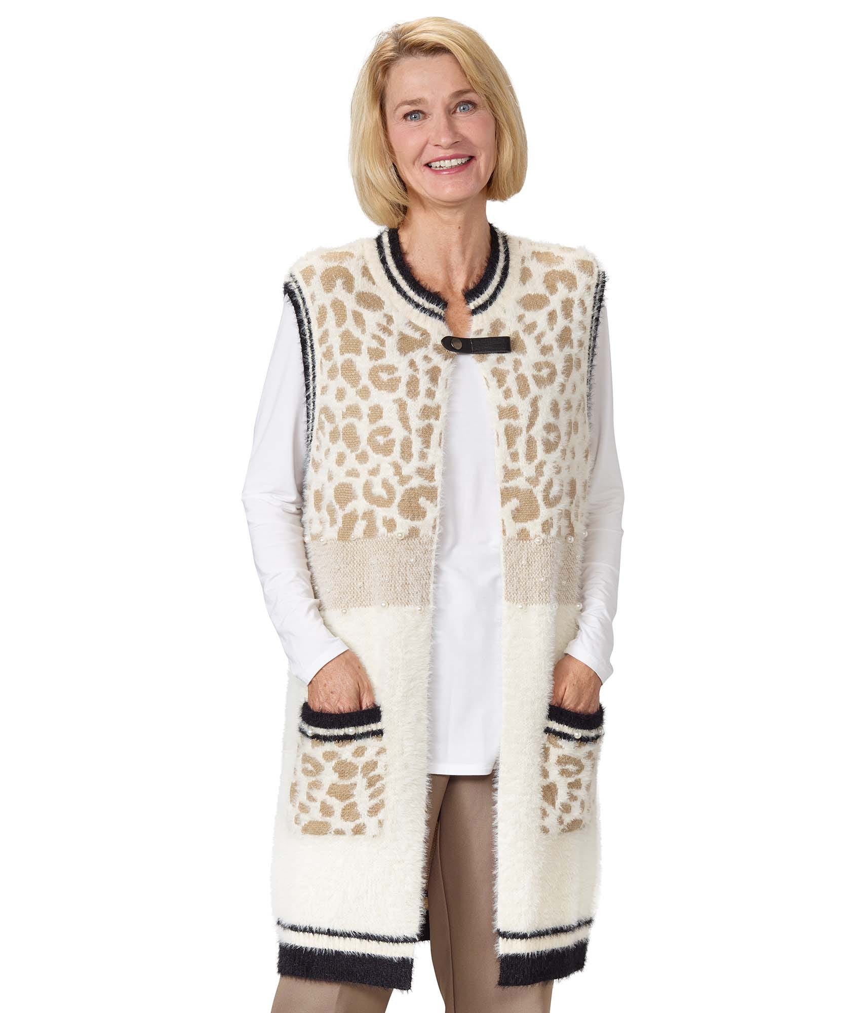 Women's Sweater Vest with Magnetic Snap