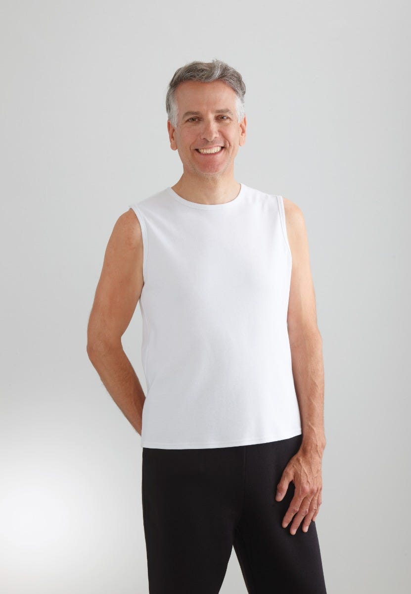 Mens Soft Modal Open Back Undervest - Clearance