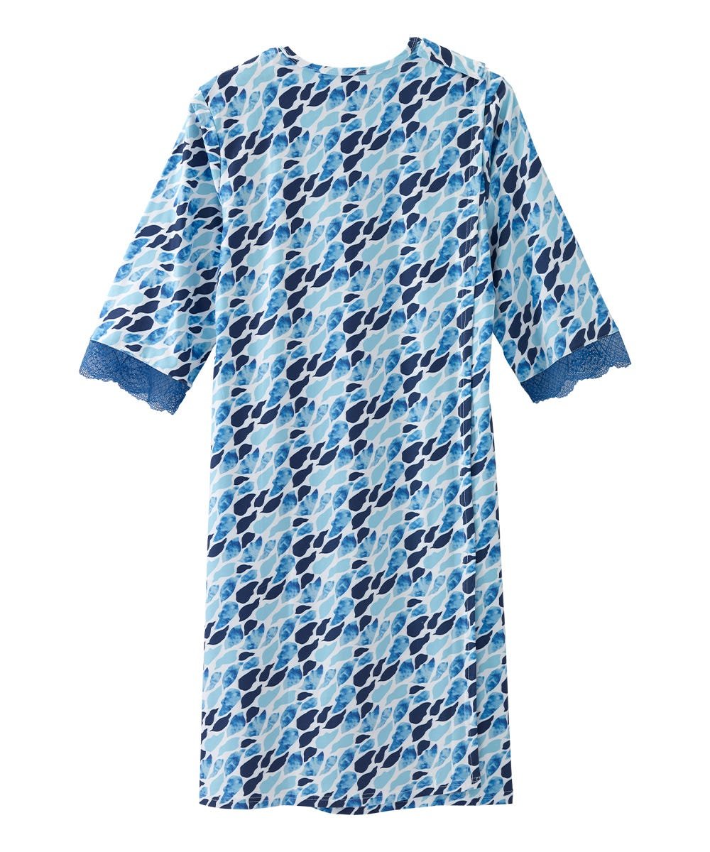 Women's Open Back V-Neck Lace Trim Nightgown