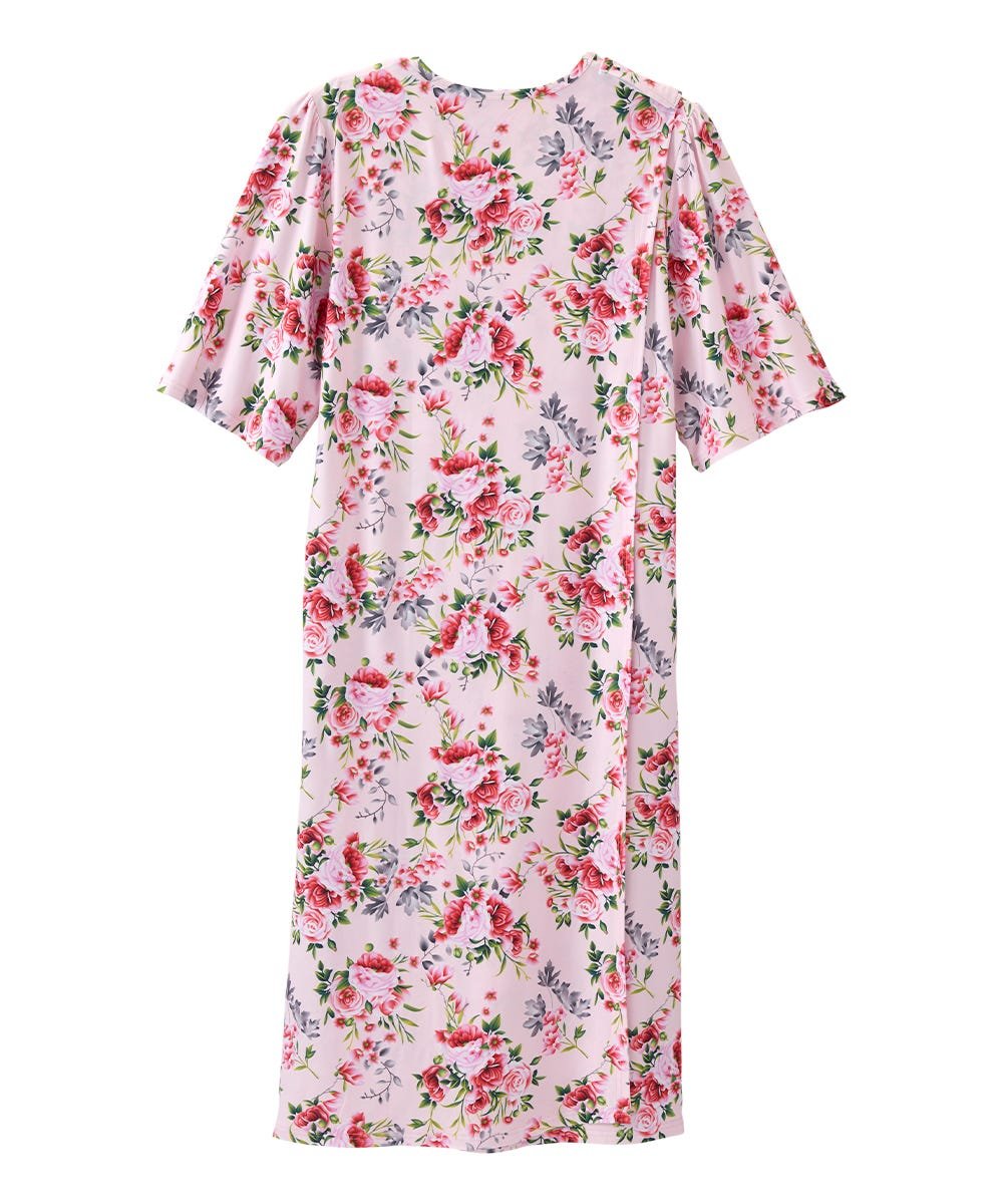 Women's Open Back Lace Trim Nightgown with Pockets