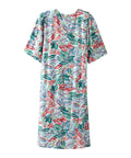 Women's Open Back Lace Trim Nightgown with Pockets