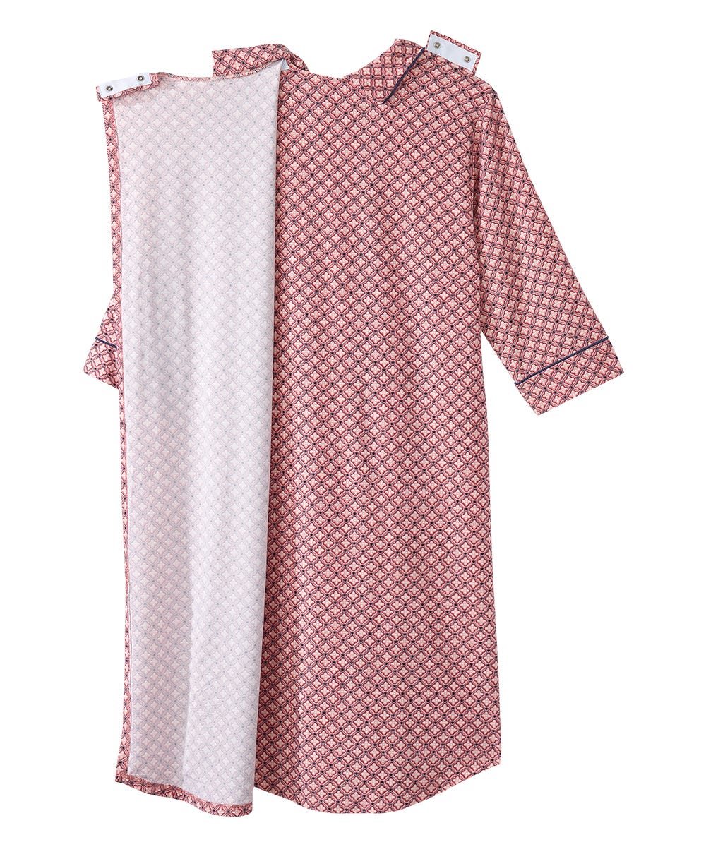 Women's Open Back Collared Nightgown