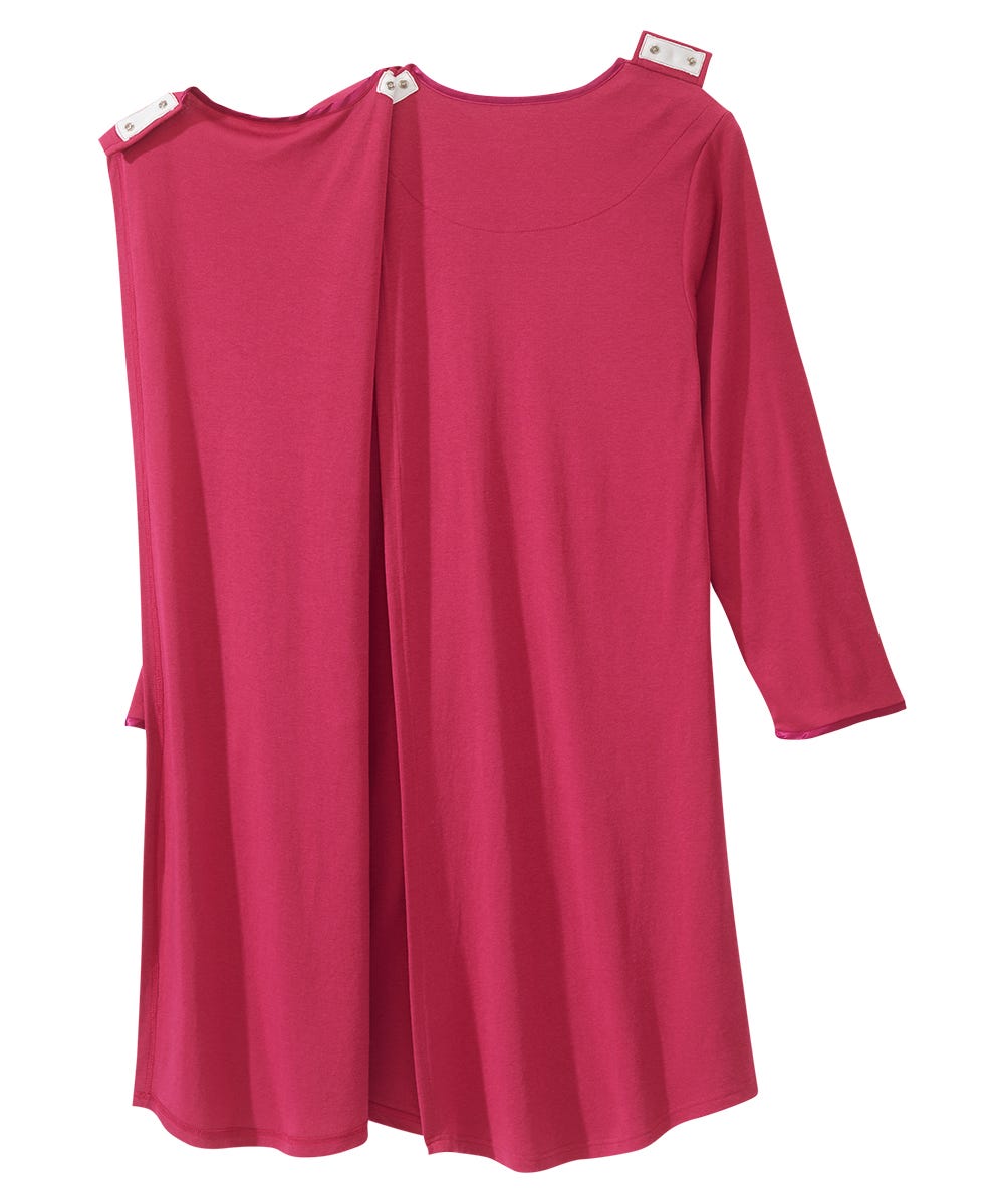 Women's Open Back Henley Nightgown