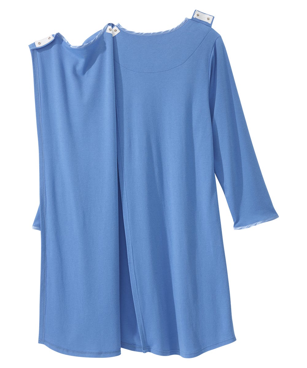 Women's Open Back Henley Nightgown