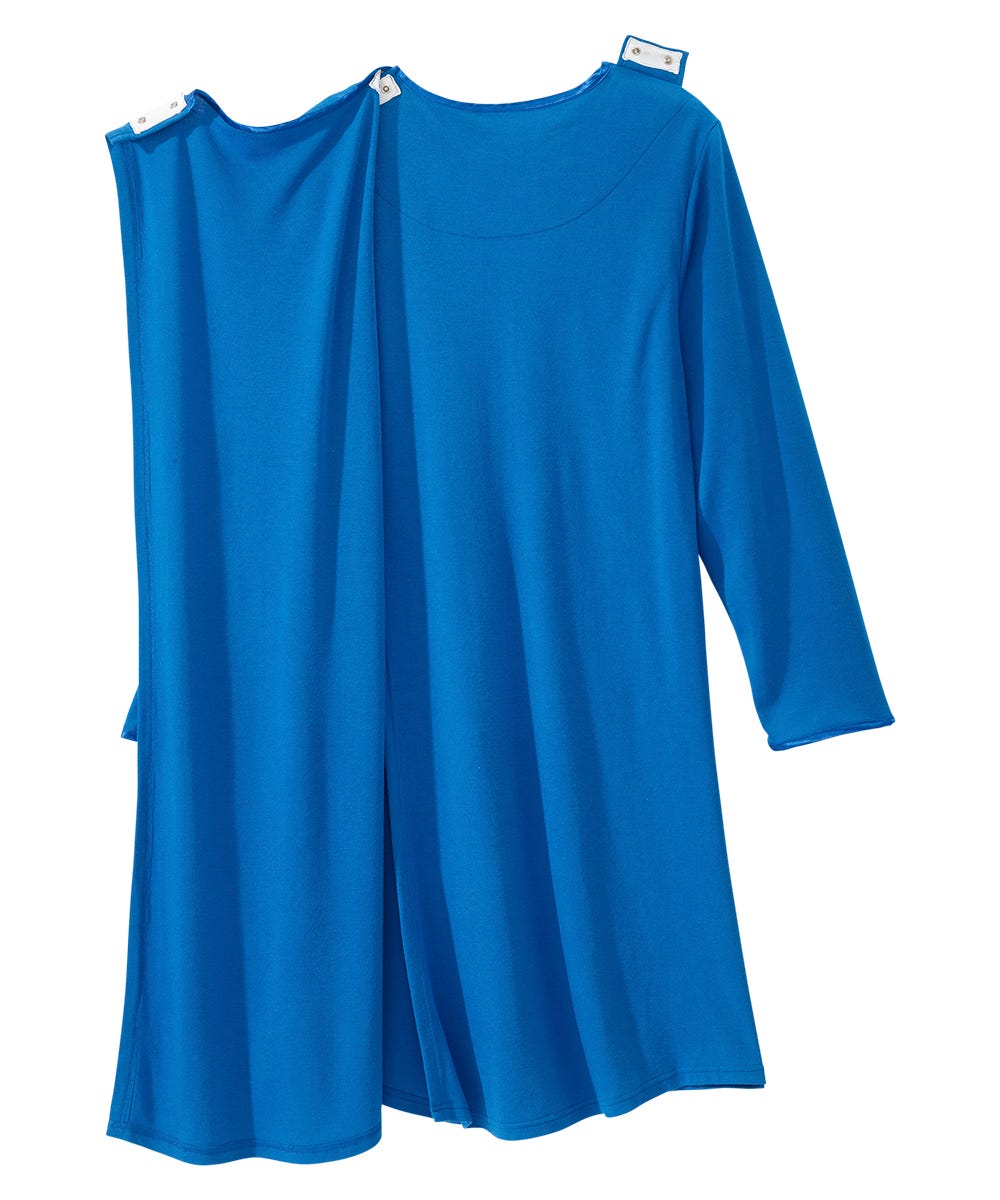 Women's Open Back Henley Nightgown