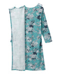 Women's Open Back Long Sleeve Lace Trim Nightgown