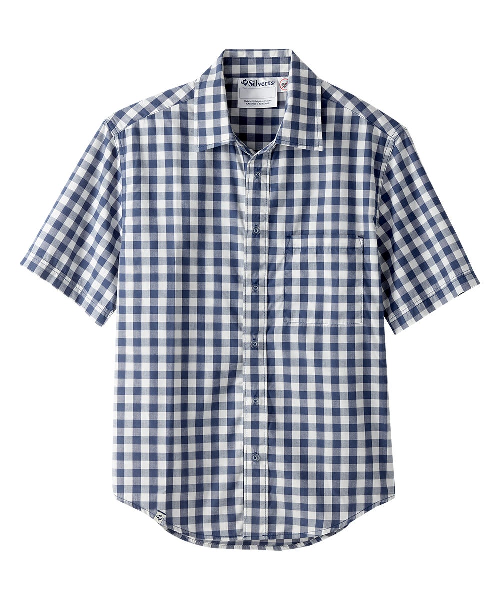 Magnetic Buttons Men's Short Sleeve Shirt
