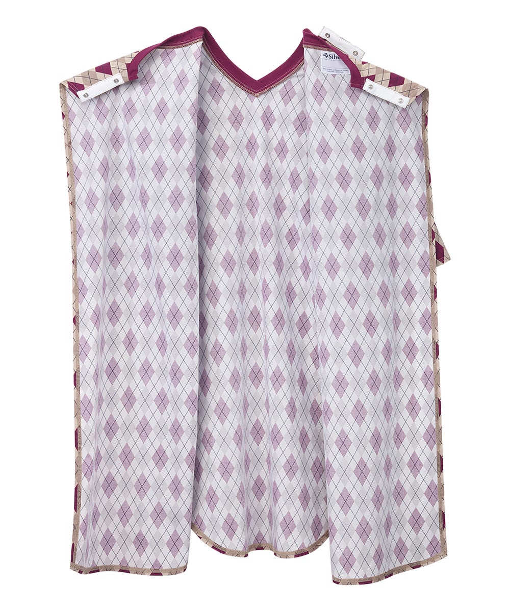 Folded baby wrap with argyle pattern on a white background