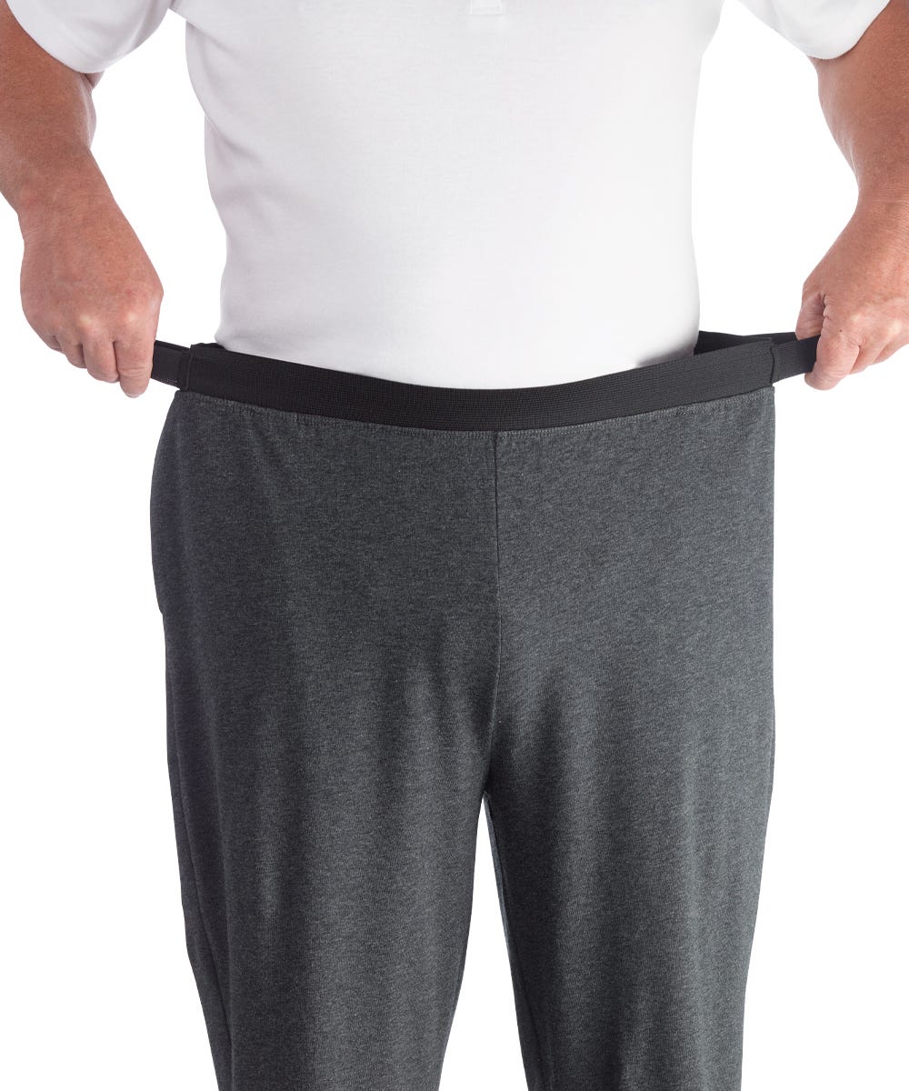 Mens Arthritis Easy Grip Wide Leg Pull On Pants