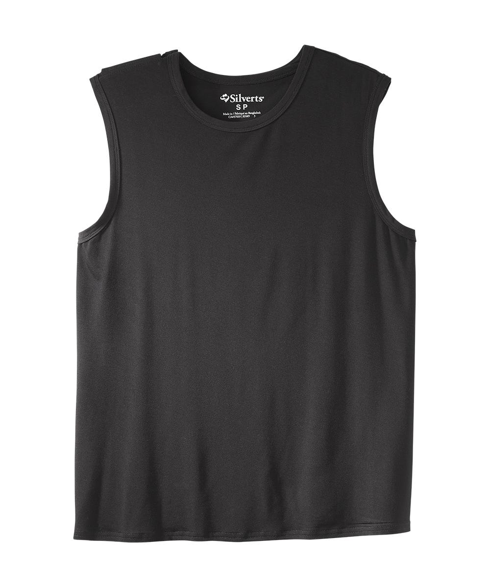 Mens Soft Modal Open Back Undervest - Silverts 1
