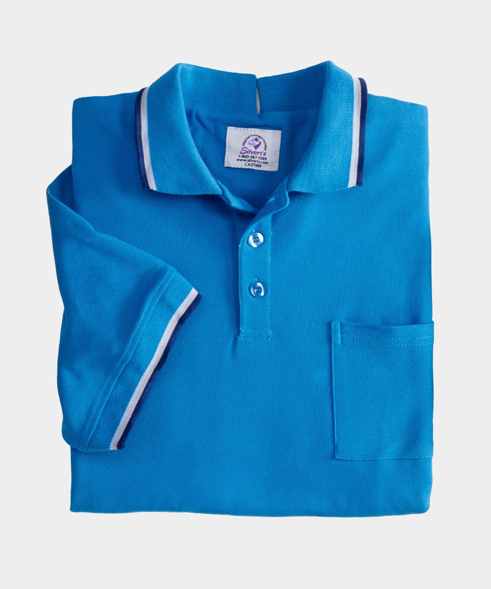 Men's Classic Open Back Short Sleeve Polo Shirt