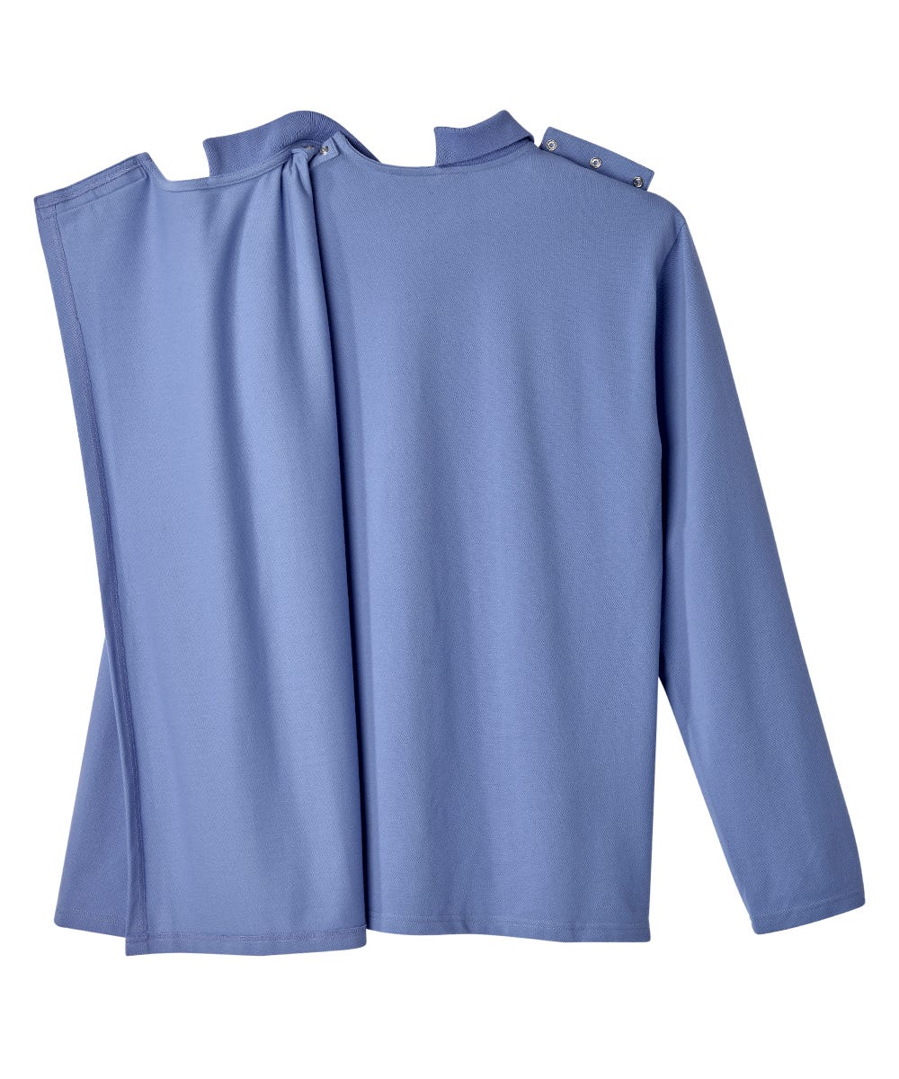 Men's Adaptive Open Back Polo Shirt with Long Sleeves - Clearance