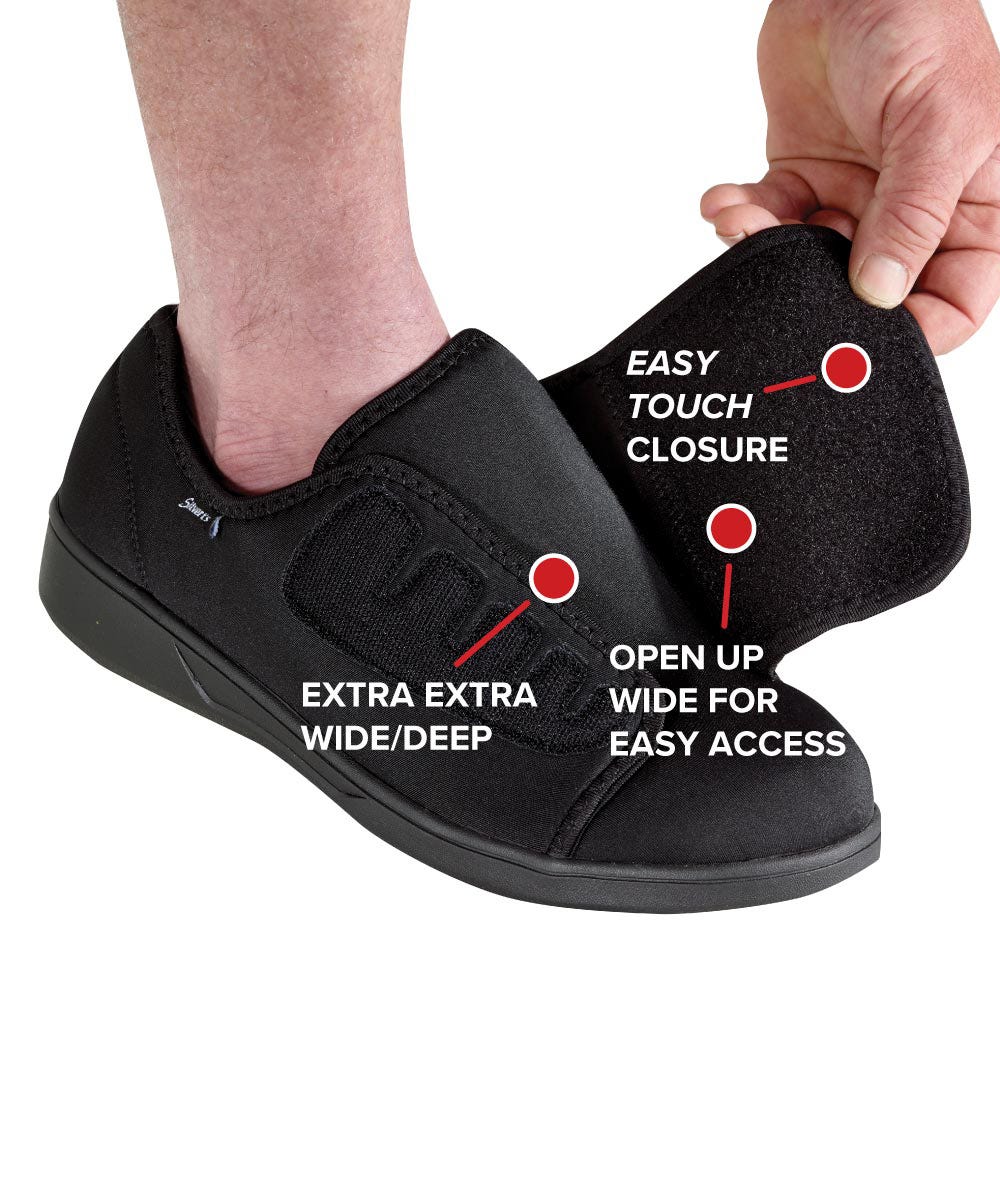 Men’s Protective Easy Close Shoes – Adjustable Fit (Regular to Extra Wide)