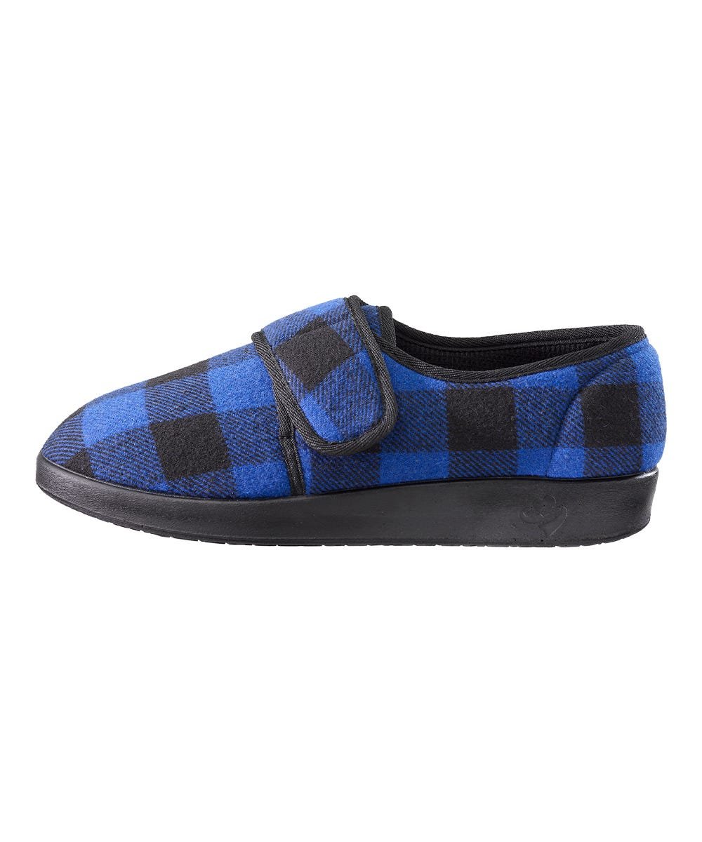 Men’s Soft Slippers with Easy Closures – Adjustable Fit (Regular to Extra Wide)