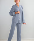 Women's Open Back Top & Pull-On Pant Waffle Knit Pajama Set