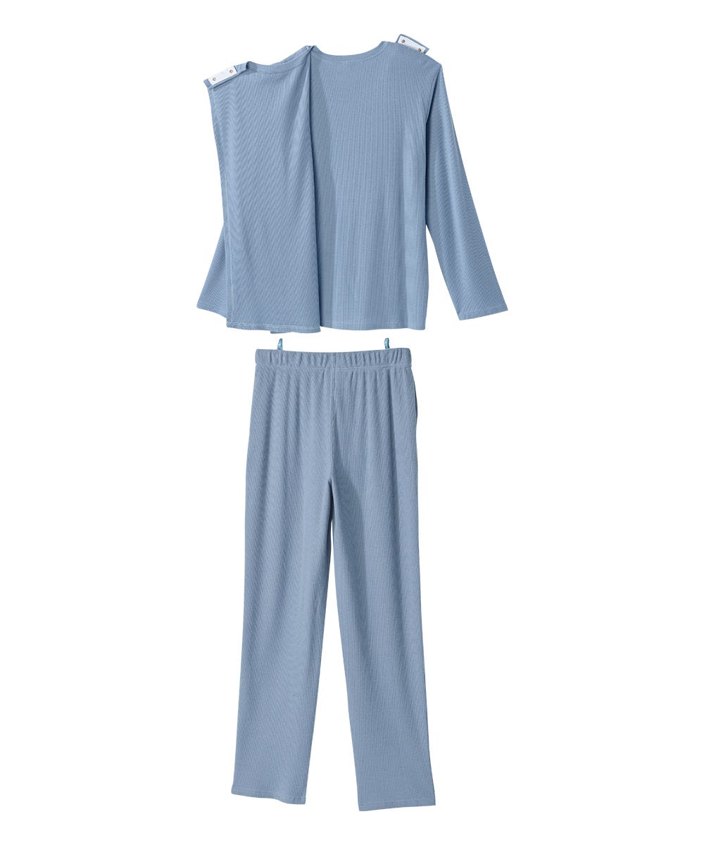 Men's Open Back Top & Pull-on Pant Waffle Knit Pajama Set