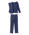 Men's Open Back Top & Pull-on Pant Waffle Knit Pajama Set