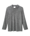 Men's Open Back Long Sleeve Henley Shirt