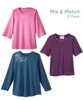 Women's Open Back Top Basics Bundle - 3 Styles