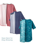 Men's Open Back Classic Nightgown Bundle - 3 Pack